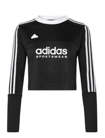 W Tiro Ls Sport Crop Tops Long-sleeved Crop Tops Black Adidas Sportswear
