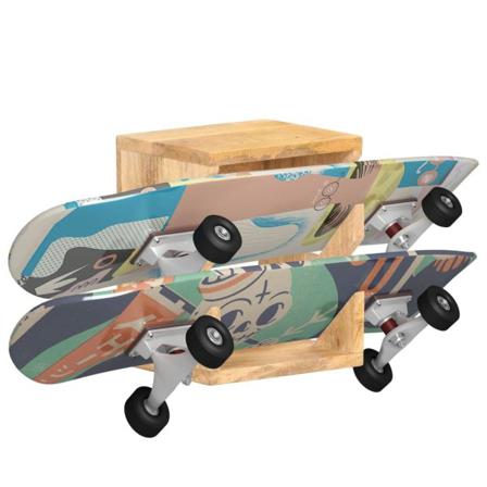 Vidaxl Väggmonterad Skateboardhållare 25x20x30 Cm Massivt Mangot