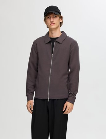Selected Slhemanuel Soft Full Zip Sweat Noos - Grey - XL