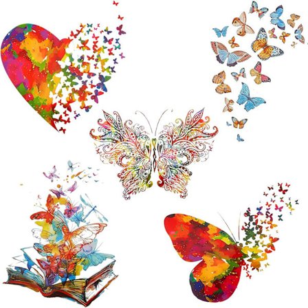 5 kpl perhosen silityskuva tarra siirtokuvat lämpösiirtokuvat T-paita farkut reput mekko DIY taidekoristelu