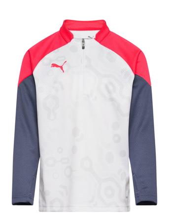 Individualcup 1/4 Zip Top Jr Sweat-shirt Genser Hvit PUMA*Betinget Tilbud