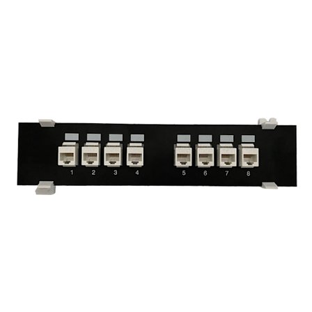 8 portar för Cat 6 rak genom patchpanel RJ45 nätverkskabeladapter Jack Ethernet distributionsram Nätverk Sh