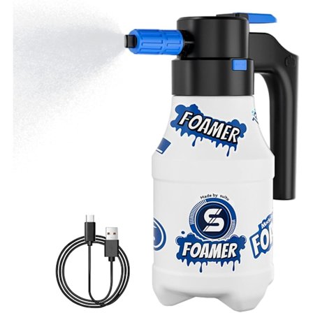 Skumsprøjte til bilvask | Elektrisk skumkanon bilsætvask - 1,5L håndholdt skumsprøjte rigt skum, USB-opladning skumsprøjte til bil, rengøring i 