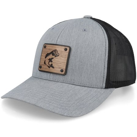 Union Standard Supply - Grey - trucker - Cap - Big Bass Walnut Wood Heathergrey/Black-os - Hatstore