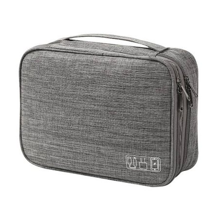 Rejse Kabel Organizer Taske, Elektronisk Tilbehør Etui Bærbar Dobbelt Lag Kabel Opbevaringstaske kompatibel med Ledning, telefon, Oplader, Flash Drev,