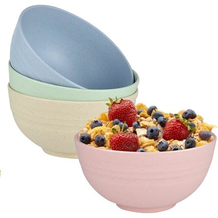 4 stk Frokostskål, Müsliskål, Suppeskål, Ubrytelig og lett, BPA-fritt sunt materiale Ideell for barn og voksne