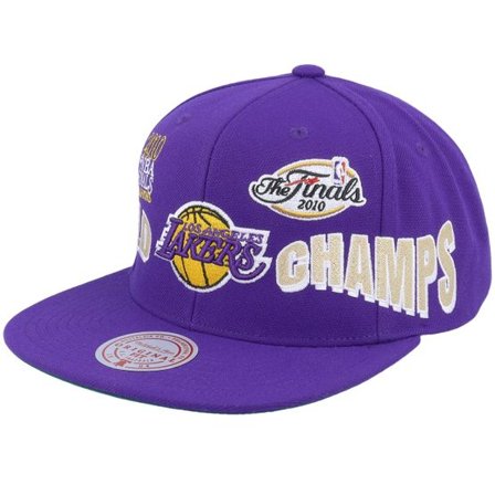 Mitchell & Ness - NBA Lila snapback Keps - Los Angeles Lakers World Champs Purple Snapback @ Hatstore