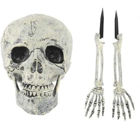 Halloween Dekoration Skräck Skelett Skalle Realistisk Läskig
