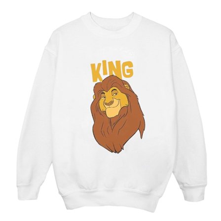 Disney Girls The Lion King Mufasa King Sweatshirt 7-8 år Vit