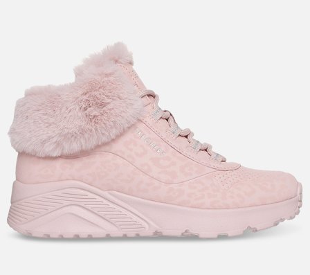 Skechers Støvler Pige - Uno Lite - Cozy Leopard Pink - Str. 32 med Air-Cooled Memory Foam