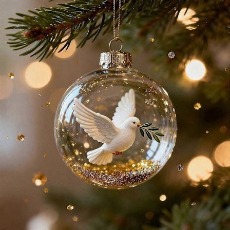 2026 Meri- ja metsäelämän lasikoristekokoelma, elävä käsintehty 3D-eläinkoriste, joulukuusen huoneen sisustukseen, loma-koristeet, kimalteleva