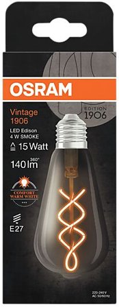 OSRAM LED Edison 1906 15 smoke 4W dim 1800K E27