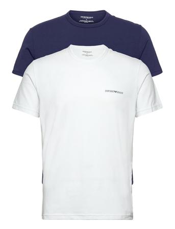 Men's Knit 2-Pack T-Shirt Underwear Night & Loungewear Pyjama Tops Hvit Emporio Armani