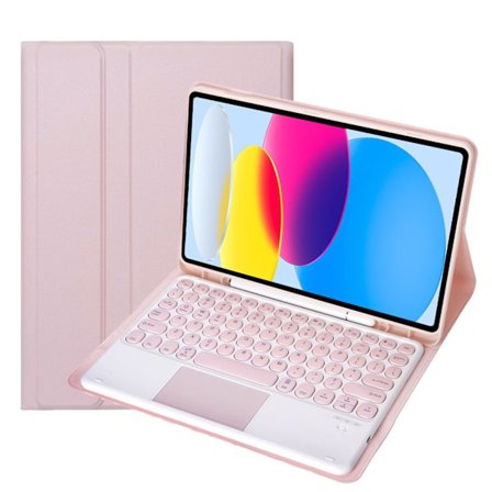 Tastatur Etui til Samsung Galaxy Tab A8 10.5 X205/X200, Aftageligt Bluetooth Tastatur Pink A