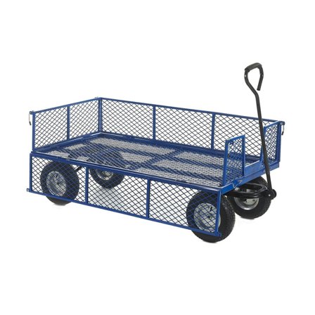 Heavy duty platform truck, mesh deck and sides, 500 kg, 1500x750x360 mm