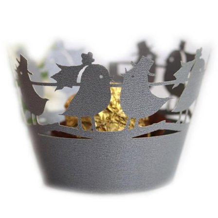 100 Muffinsformar Bakform Non-Stick Muffin Förpackning Form Alla Hjärtans Dag Kärleksfågel Tårtmuffins