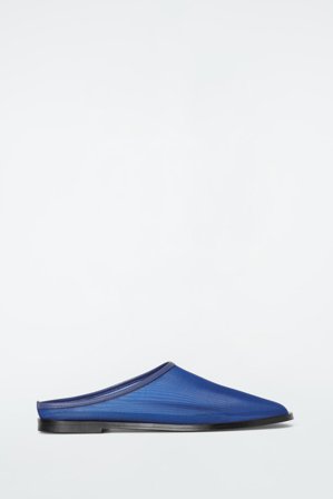 COS Damen Mules Aus Mesh - Blau