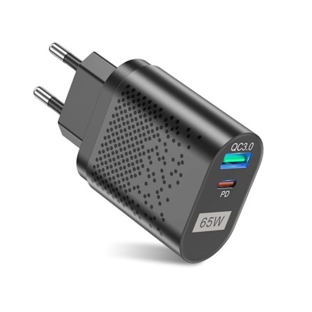 US/EU/UK/KR 65W GaN-lader for QC 3.0 USB PD vegglader Type C USB hurtiglader for bærbar telefon Power Bank-adapter