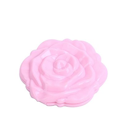 Mini Spejl Retro Rose Blomst Bærbar Lille Lomme Makeup Spejl Dobbeltsidet Håndspejl Kompakt Kosmetisk Skønhedsværktøj Pink