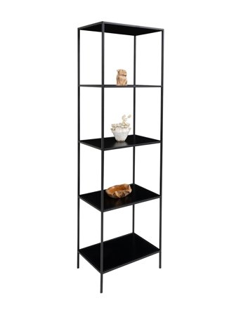 House Nordic Rasa - Shelf, 5 Shelves, Black, Black Frame 51X36X170 Cm - Black - ONE SIZE