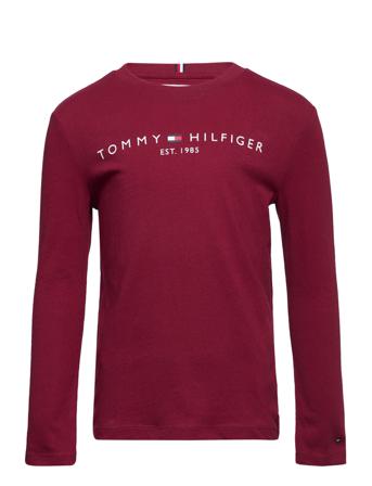 Essential Tee L/S T-shirts Long-sleeved T-shirts Punainen Tommy Hilfiger