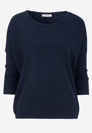 Freequent - Finstrikket genser i marineblå for damer i størrelse XL (44) - Cellbes