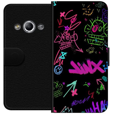 Kompatibel Tegnebogsetui til Samsung Galaxy Xcover 3 Neon Doodle Chaos