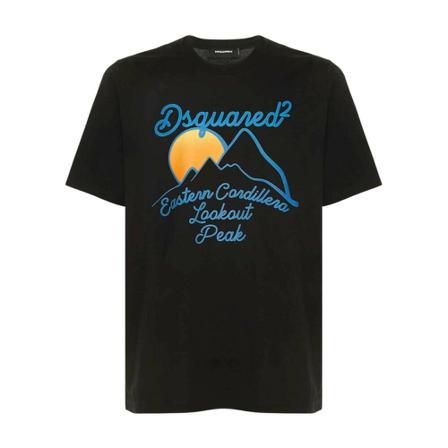 Dsquared2, T -Shirt With Relief Logo Zwart, Heren, Maat:M