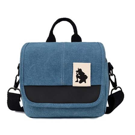 Kameraveske Liten Speilløs Kamera Skulderveske Vanntett Lerret Søt