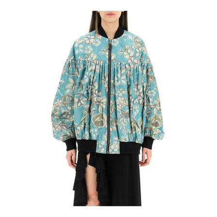 Raf Simons gathered oversize bomber Jakke Blå, Dame