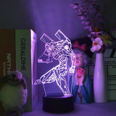 CLYARTPS Anime Evangelion 3D LED-lampa EVA-01 Test Type Figur