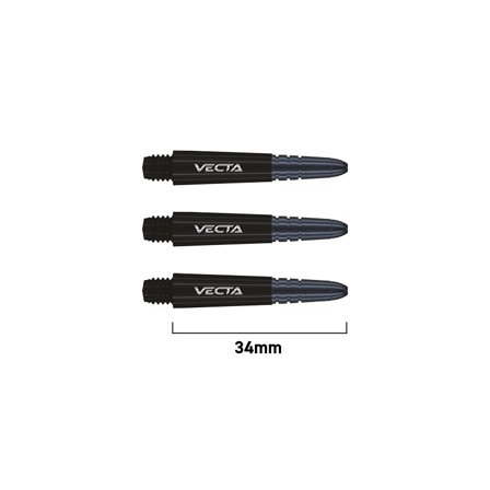 Winmau Vecta Shafts 34mm/37mm/40mm Polycarbonate Dart Shafts 6pcs 2 Sets Black Professional Replacement Accessories