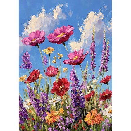 Blomster Diamant Maleri Sæt til Voksne, 5D Fuld Bor Rund Græs Maleri Ædelstene med Sky Diamant Kunst, Blomster Diamant Prikker Perfekt til 