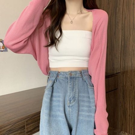 Strikket cardigan issilkesjal ROSA