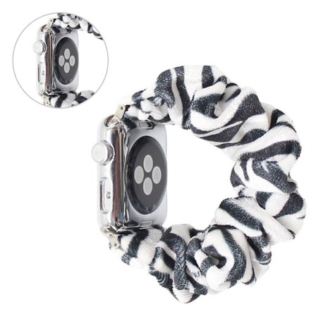 Apple Watch Series 6 / 5 44mm vibrant hairband style watch band - Black / White Stripe