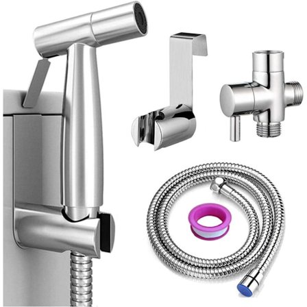 Håndholdt bidet-sprayer til toilet, spraytilbehør med slange til feminin vask, babyblevaskemaskine, rustfrit stålrenser og brusespray