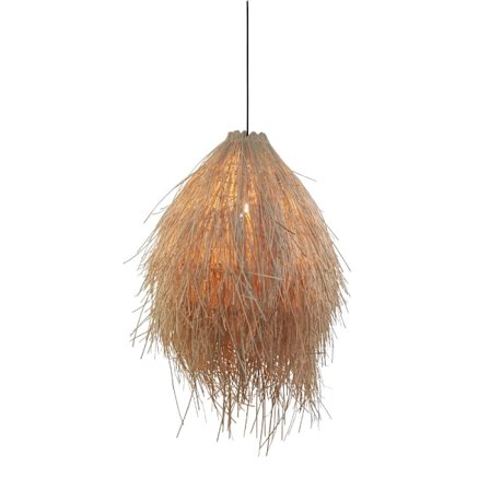 Rattan pendellampe, 51x51x70cm, naturlig finish