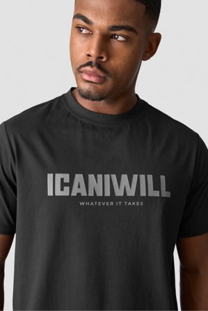 ICANIWILL - Everyday Cotton T-shirt Print Men Black- Træningstrøje - Herrer - Træningstøj fra ICIW