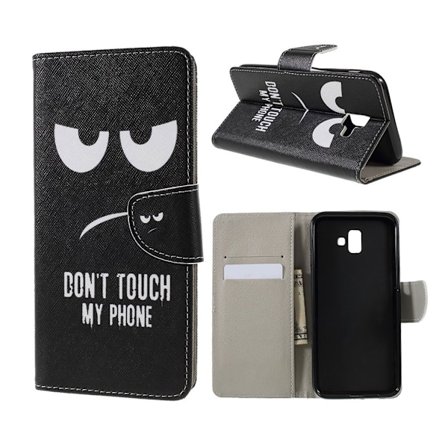 Samsung Galaxy J6 Plus (2018) kuviollinen lompakko suojakotelo synteetti nahasta - Do not Touch My Phone