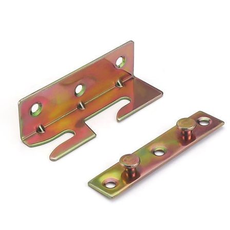 Sengskinnefeste, 4 sett Mortiseless seng hengselfikseringskobling, raskere monteringsmaskinvare