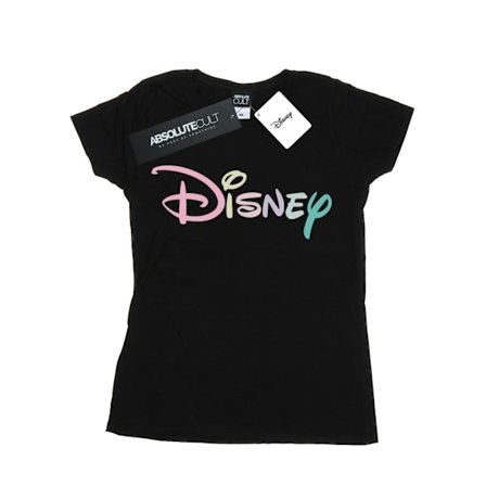 Disney Dam/Kvinnor Pastell Logotyp Bomull T-shirt M Svart