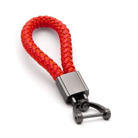 Tøff nøkkelring med flettet skinnrem - Flere farger