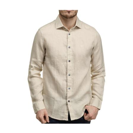 Emporio Armani Linen shirt , Beige , Dames , Maat: 3XL