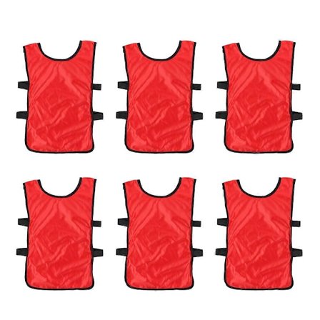 6 kpl Punainen Jalkapalloliivi Lasten Hengittävät Harjoitusliivit Jalkapalloharjoitteluun Liivit Vaatteet Lapsille