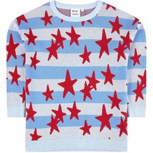 Beau Loves Blue Stripes + Stars Knit Sweater 6-7 Years - Jumpers and knitwear - 6-7 years - Blue