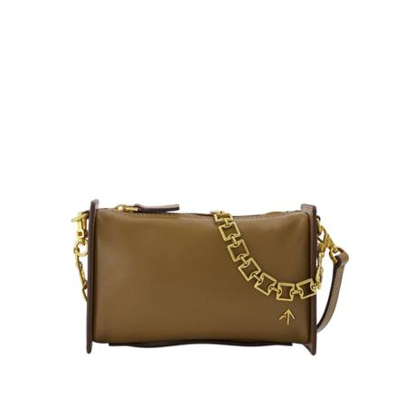Manu Atelier, Mini Carmen Bag in Mocha Leather Bruin, Dames, Maat:ONE Size