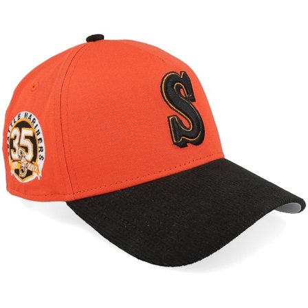 New Era - MLB Orange adjustable Czapka Z Daszkiem - Hatstore Exclusive x Seattle Mariners Fire & Shadow 9FORTY Orange/Black 2t A-frame Adjustable @ 