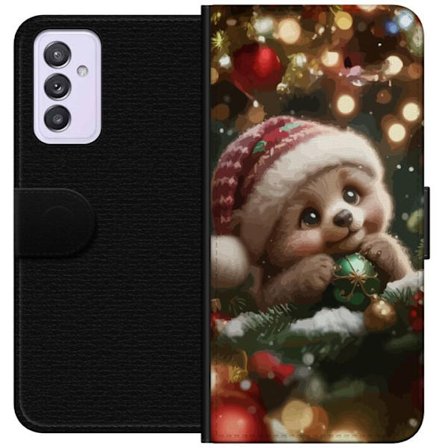 Samsung Galaxy A82 5G Lompakkokotelo Söpön joulu karhu hattu, joka pitää palloja