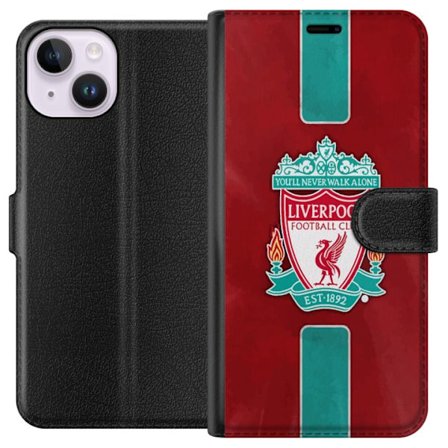 Kompatibelt Plånboksfodral till Apple Apple iPhone 15 Liverpool FC – Klassisk Fotbollsstolthet i Rött