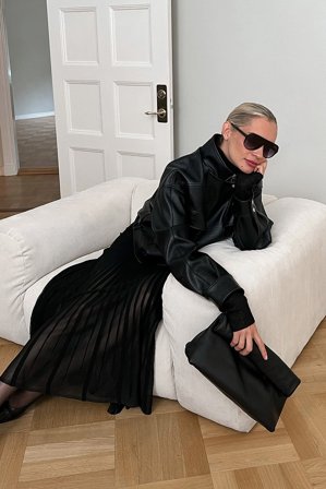 NA-KD Stickad maxikjol - Stickade kjolar - Svart - XS (EU 32)